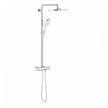 Душевая стойка Grohe Rainshower SmartActive, 310 с термостатом, настенный монтаж, белая луна 26648LS0