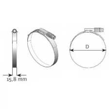 DINEX 98873 хомут червячный 70-92x16мм (нерж)